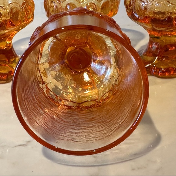 Vintage MCM  Set of 4 Franciscan Madeira by Tiffen Pumpkin Goblets 5.5" - Picture 3 of 10